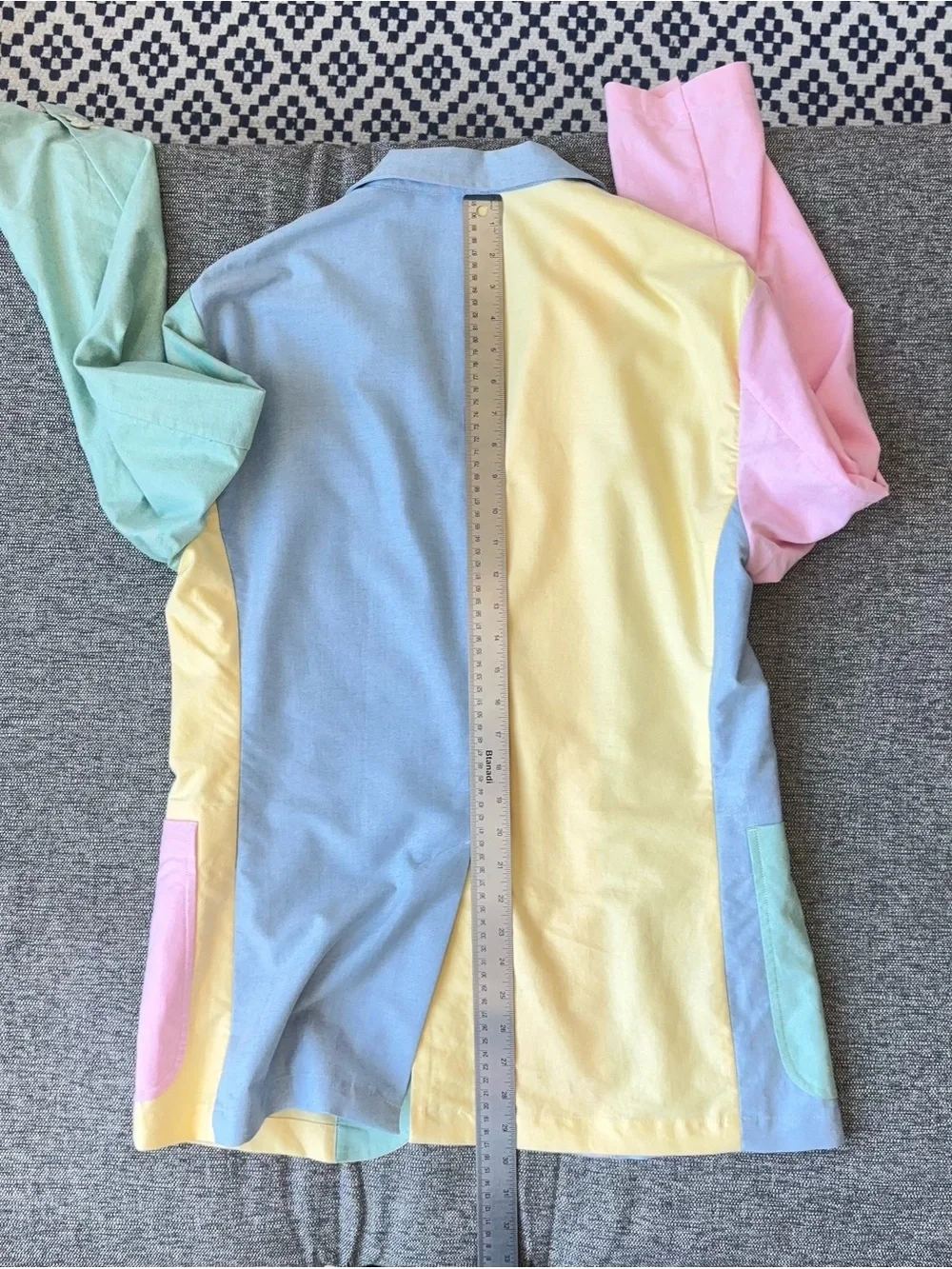 Polo Ralph Lauren Multicolor Blazer Size M Unstructured Patchwork Pastel Fun